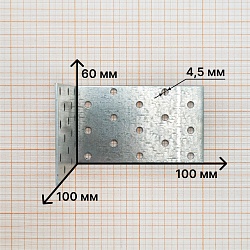 Уголок равносторонний 100х100х60х1,8, Zn, KUR-100х60, Daxmer